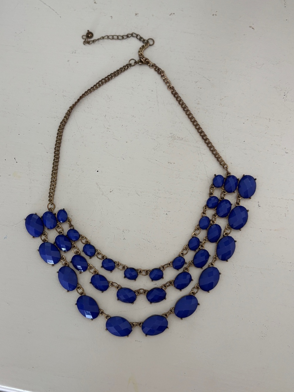 Blue Multi-Strand Statement Necklace - Picture 6 of 9